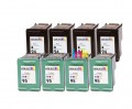 HP 94 - HP 95 (C8765WN - C8766WN) 8-Pack Remanufactured Premium ink Cartridges